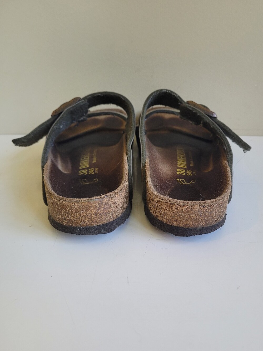 Birkenstock Arizona Footbed Double Buckle Slide Sandals in Taupe - Picture 5 of 8